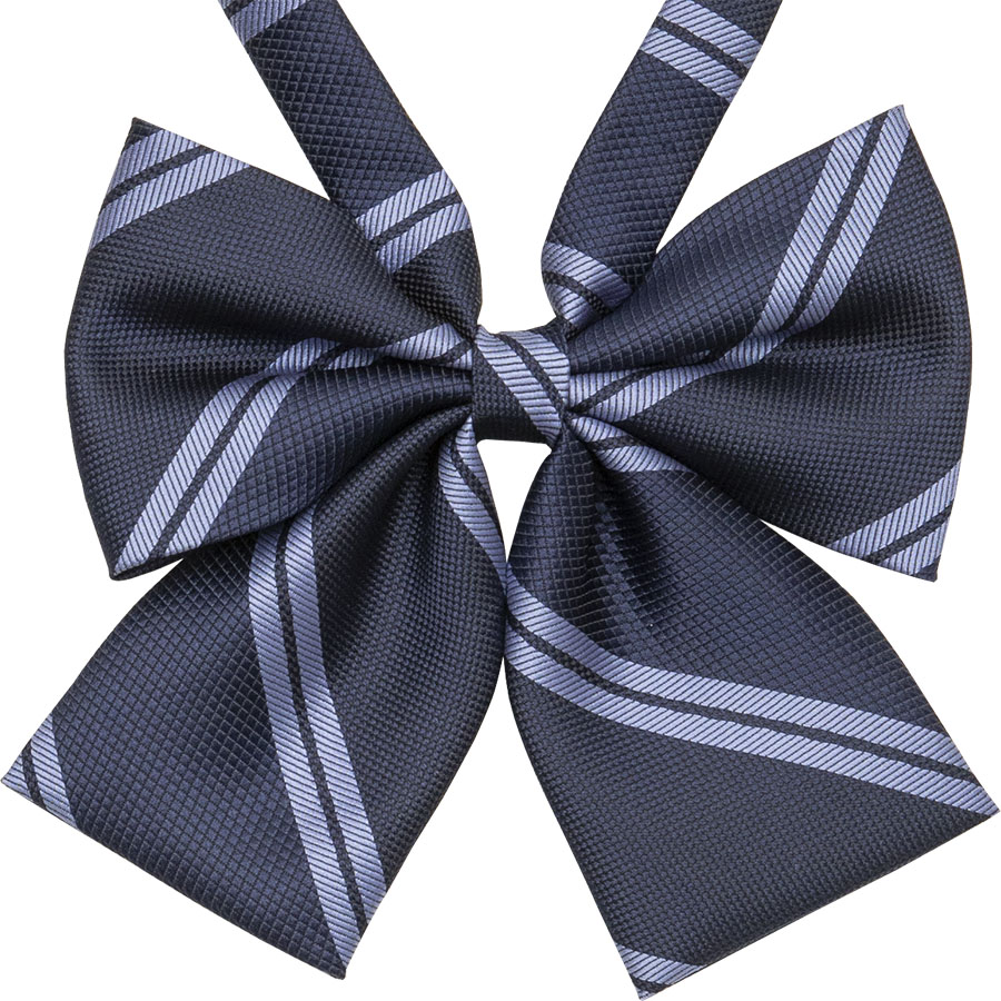 KRR196　ダブルストライプ紺リボン