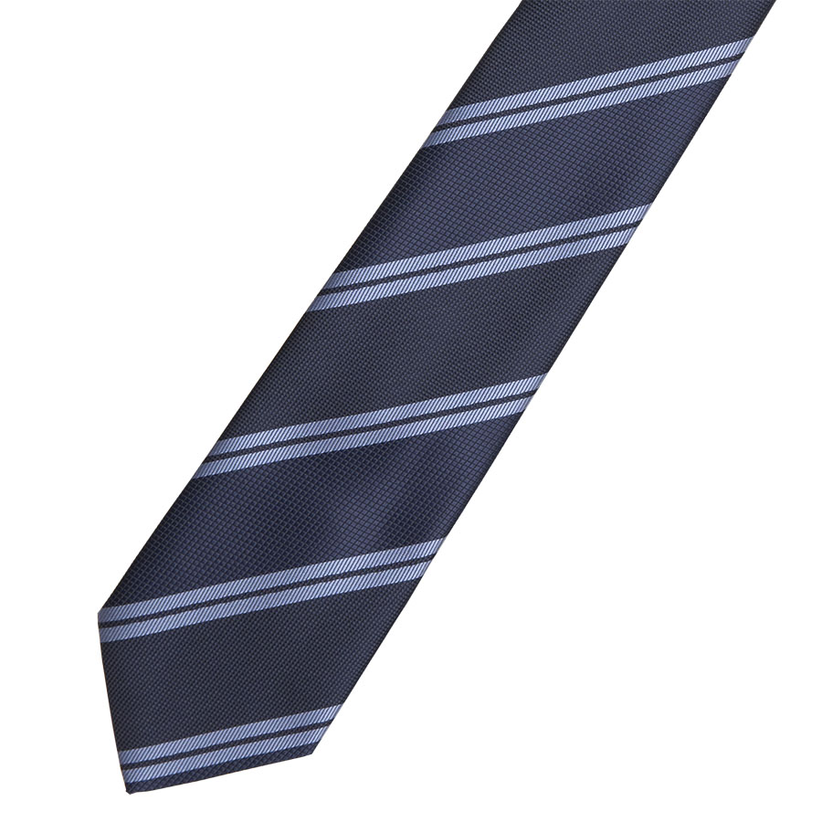 KRN196　ダブルストライプ紺ネクタイ