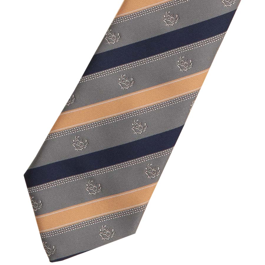 2K50039-26　クラウンクレストグレーイエローネクタイ