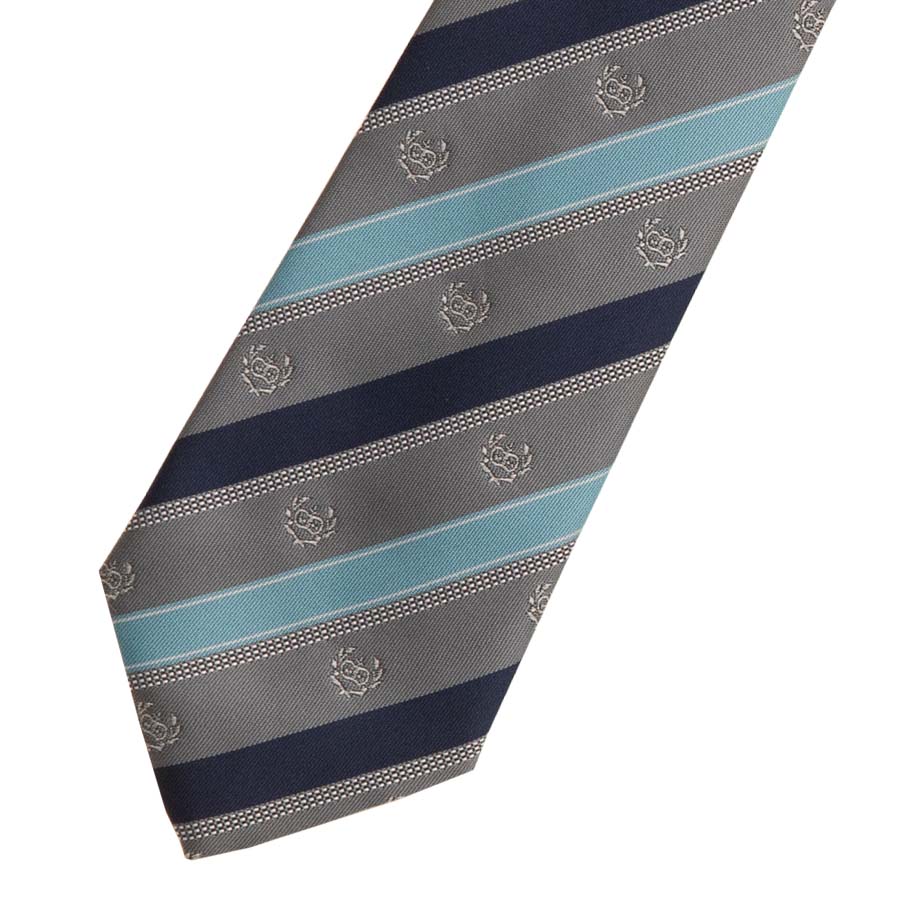 2K50039-75　クラウンクレストグレーサックスネクタイ