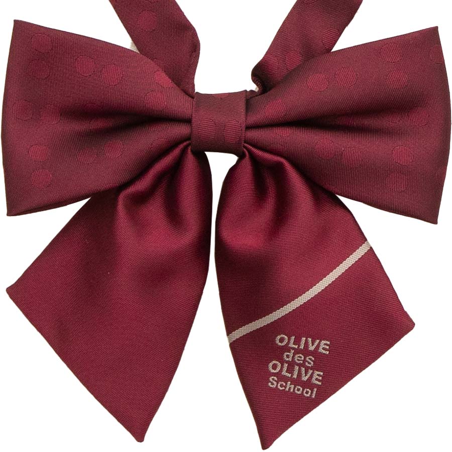 2K50033-c#19　ドット＆ロゴリボンえんじ