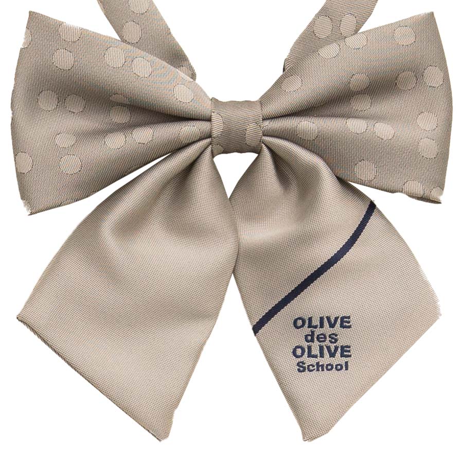 2K50033-c#28　ドット＆ロゴリボンベージュ