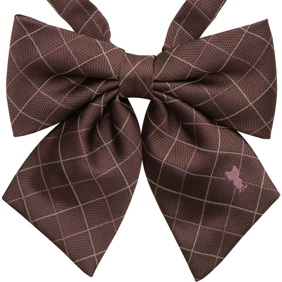 2K50012-28　チェックdesリボンブラウン