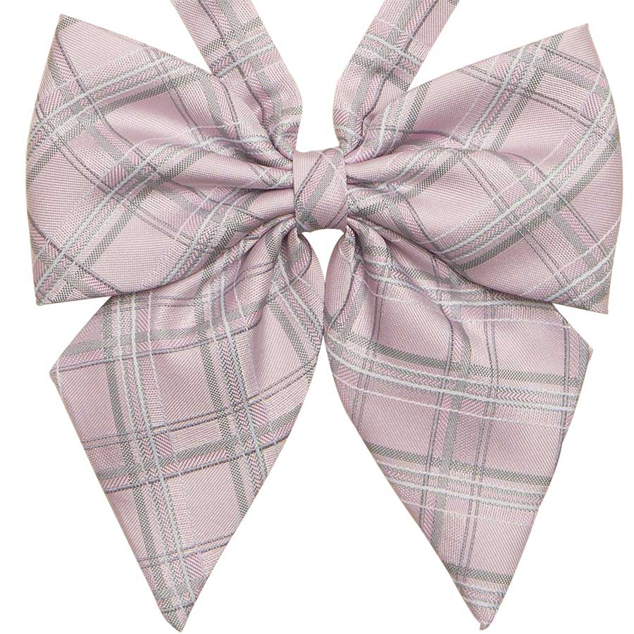 KRR195　大チェックピンクグレーリボン　はぴねす！