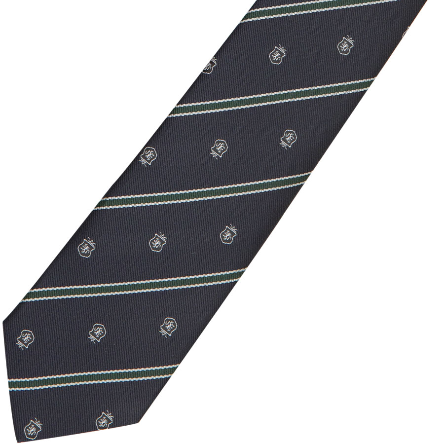 KRN49　トラッドクレスト紺グリーンネクタイ　天翔る星空のほほえみ