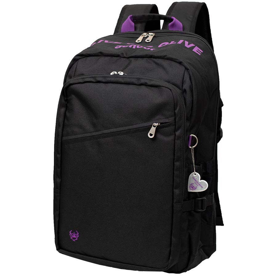 OLIVE des OLIVE 2K30038-65 モバイルケース付きデイパック（黒×紫）