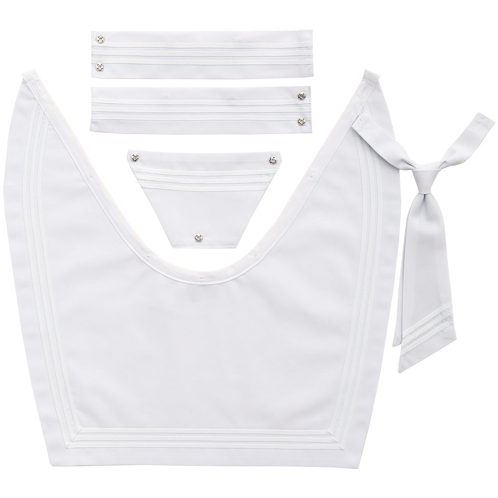 RISA MILK ～ なめらか深型 ホワイト3本ブレードえり【タイ付き】