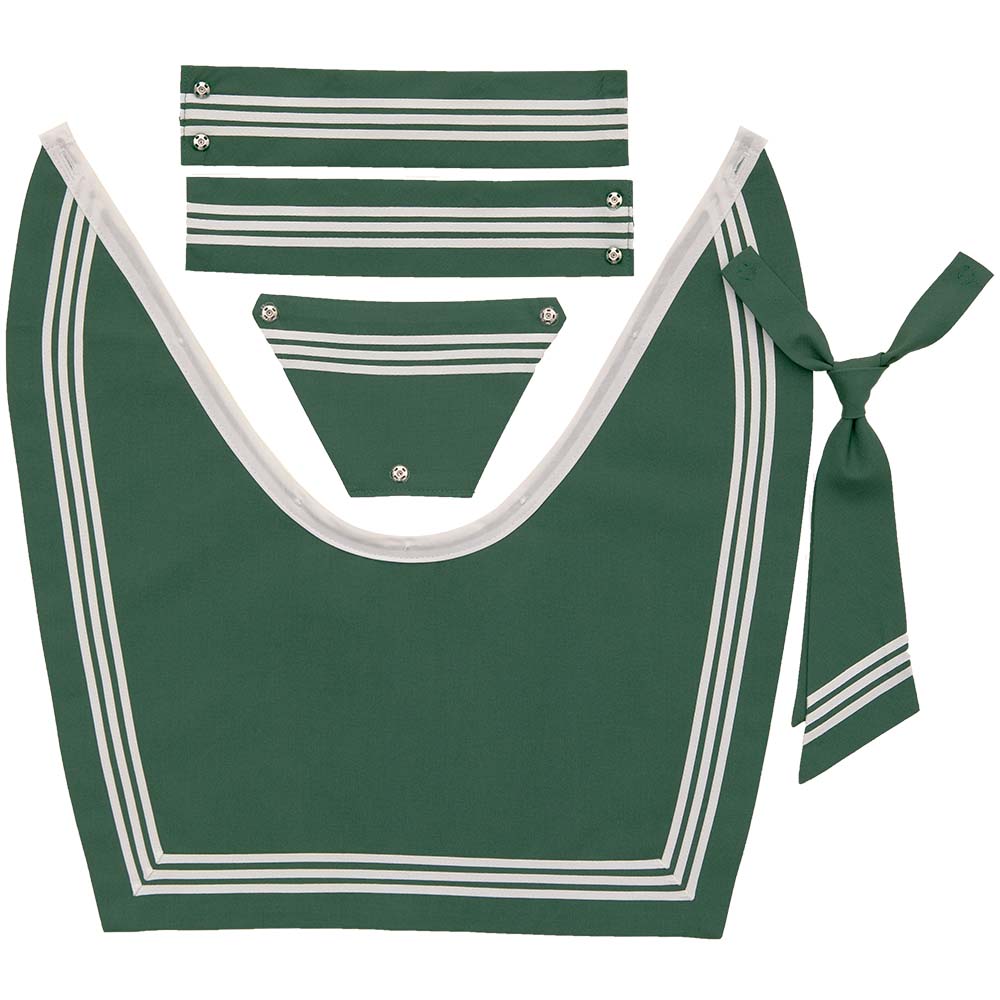 RISA EMERALD ～ なめらか深型フォレストグリーン3本ブレードえり【タイ付き】