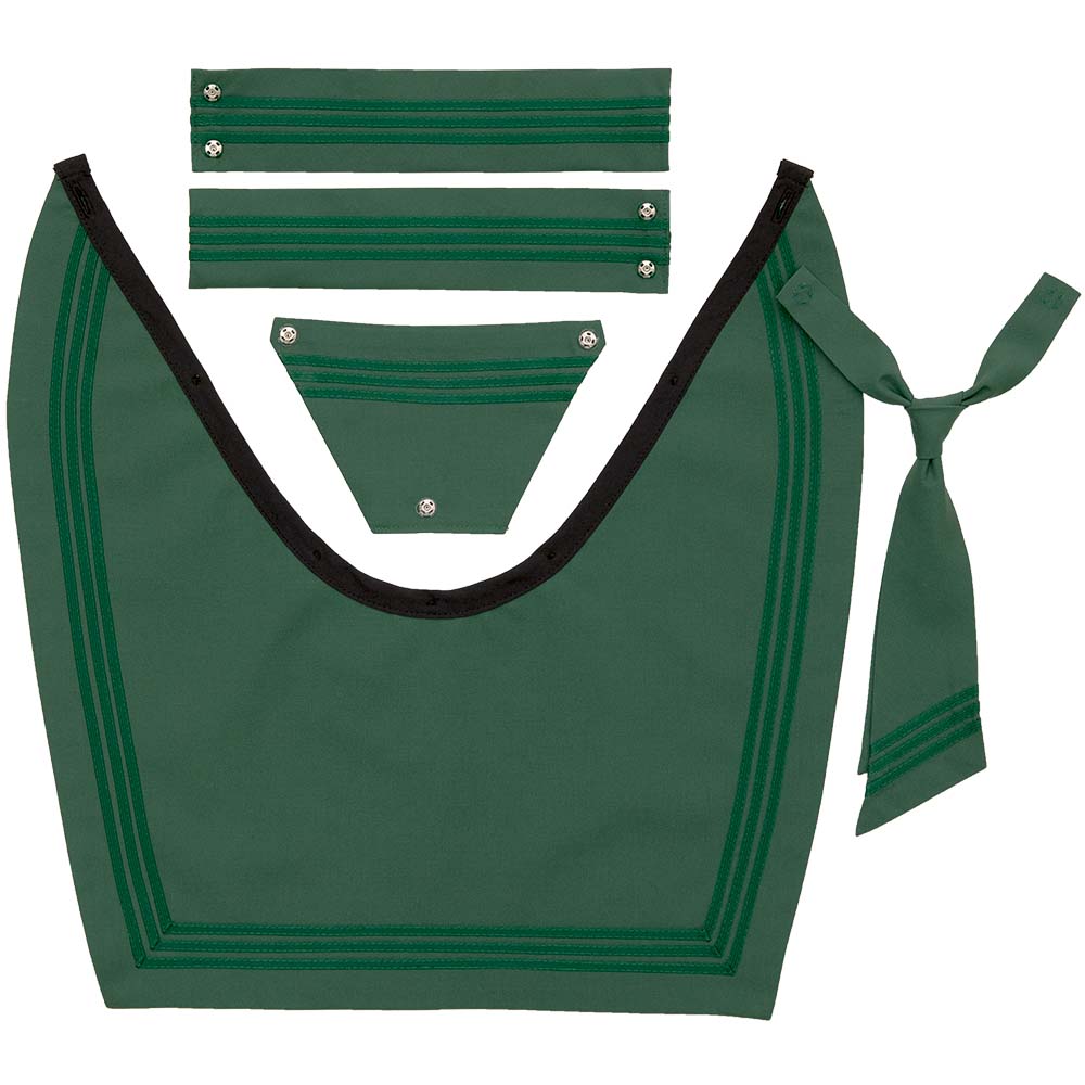 RISA FOREST ～ なめらか深型フォレストグリーン3本ブレードえり【タイ付き】