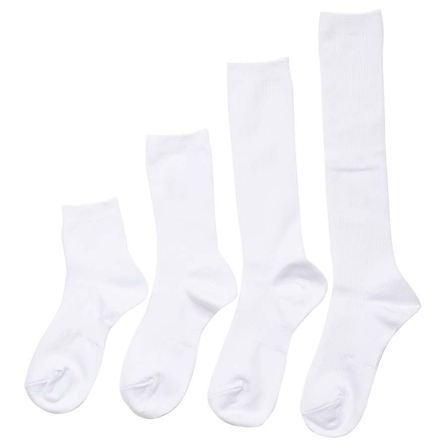 女子無地スクールソックス（白）