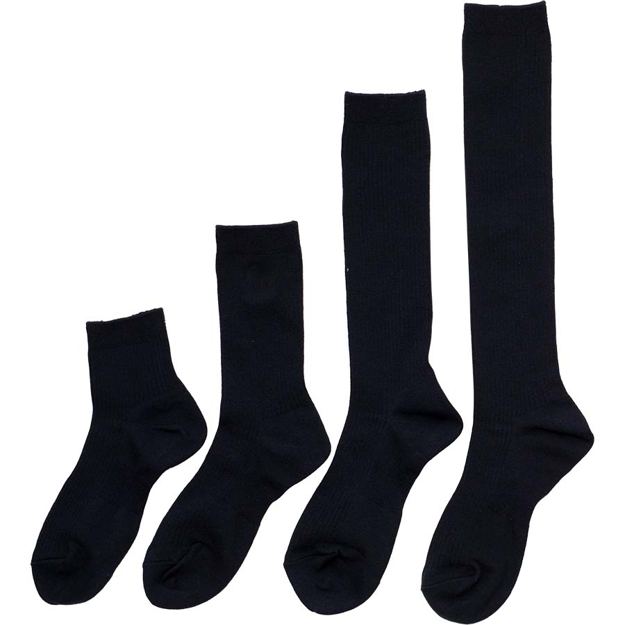 女子無地スクールソックス（黒）