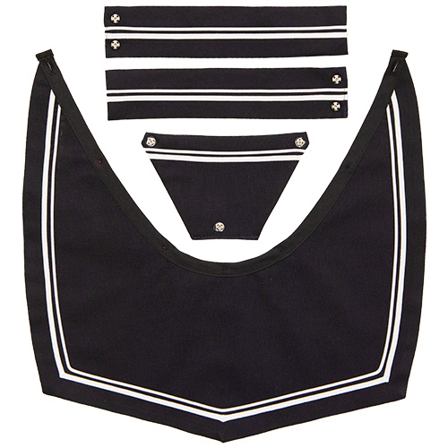 RISA CRYSTAL ～ 直線浅三角型 ネイビー2本ブレードえり