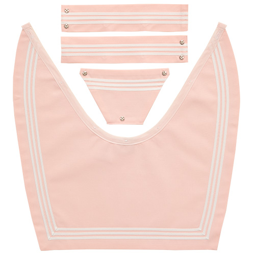 RISA PEACH ～ なめらか深型 ピンク3本白ブレードえり