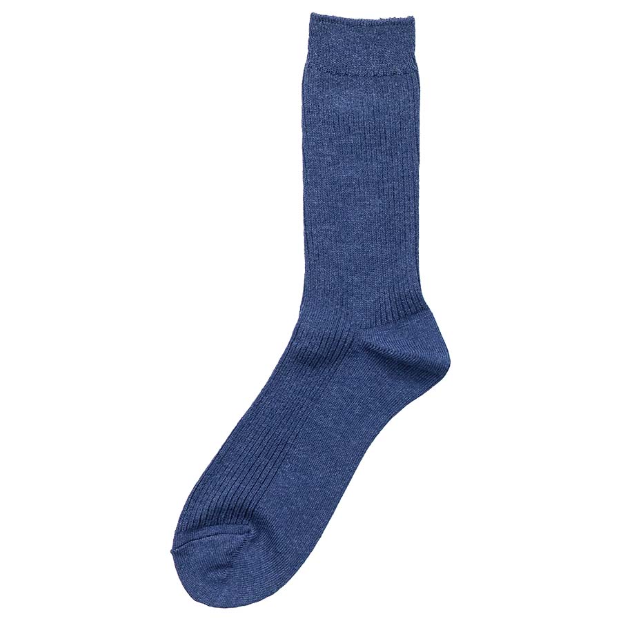 男女兼用無地スクールソックス（青）