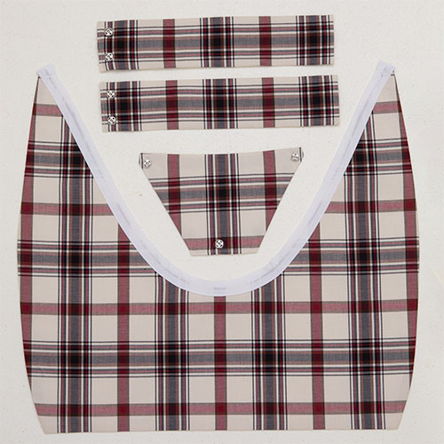 RISA MERCURY ～ 直線浅型 クリームえんじチェックえり