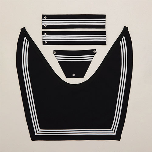 RISA SCHOOL ～ なめらか深型 ネイビー3本ブレードえり