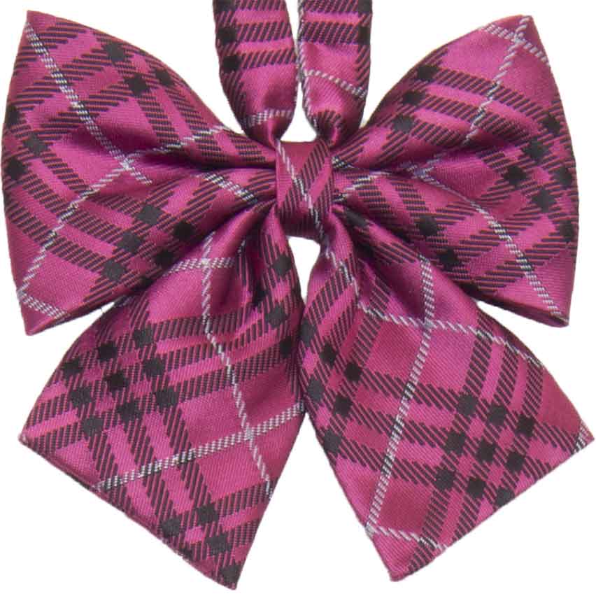 ピンクチェックリボン きゃんでぃーらぶ