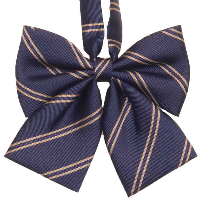 紺ベージュストライプリボン 波打ち際の君