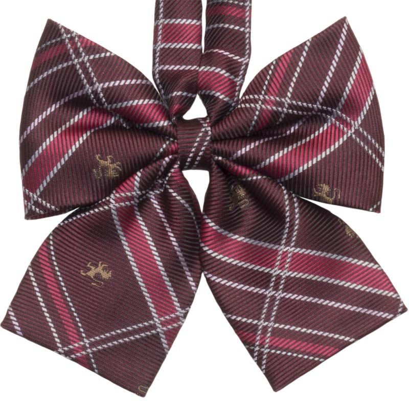 えんじ赤チェックリボン キャロライナ