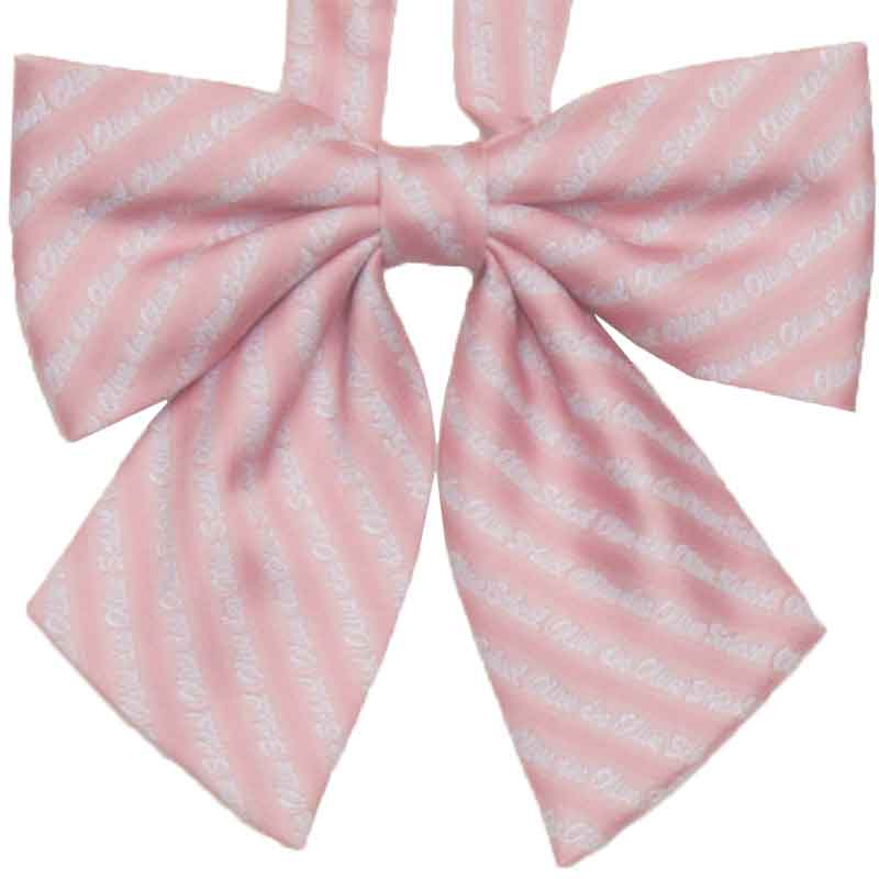 ロゴストライプ（ピンク）リボン エレガントピンク