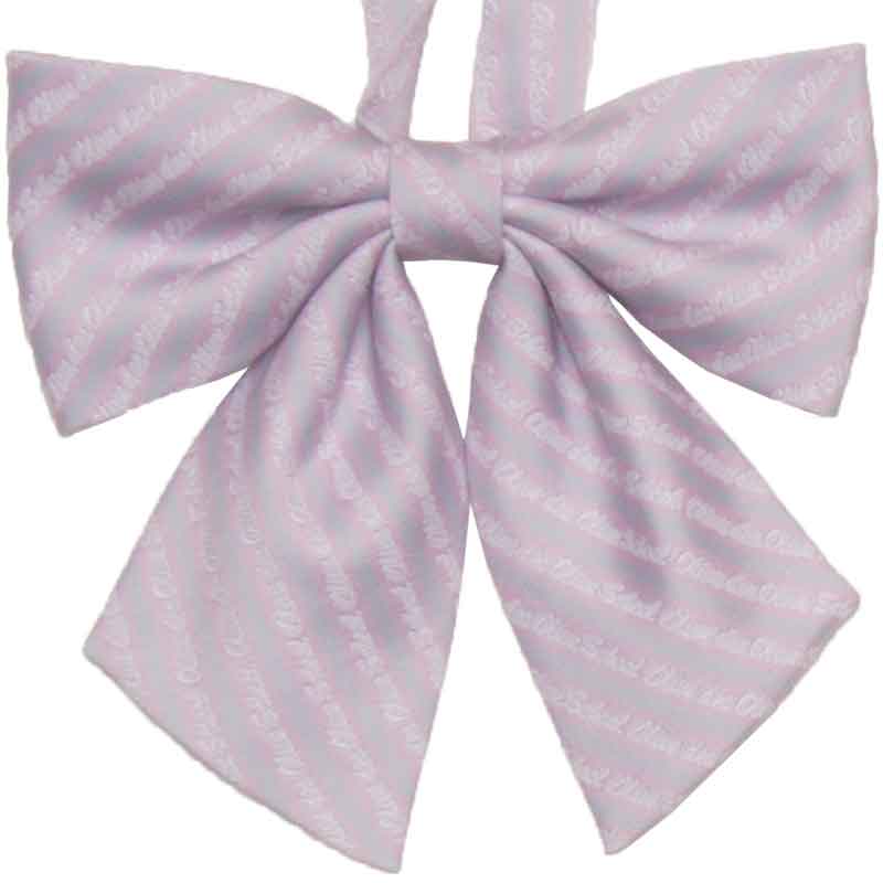 ロゴストライプ（グレー）リボン エレガントパープル