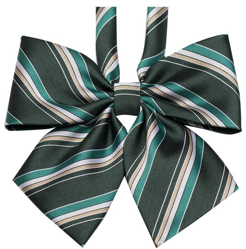 緑ベージュストライプリボン Sunlight Forest