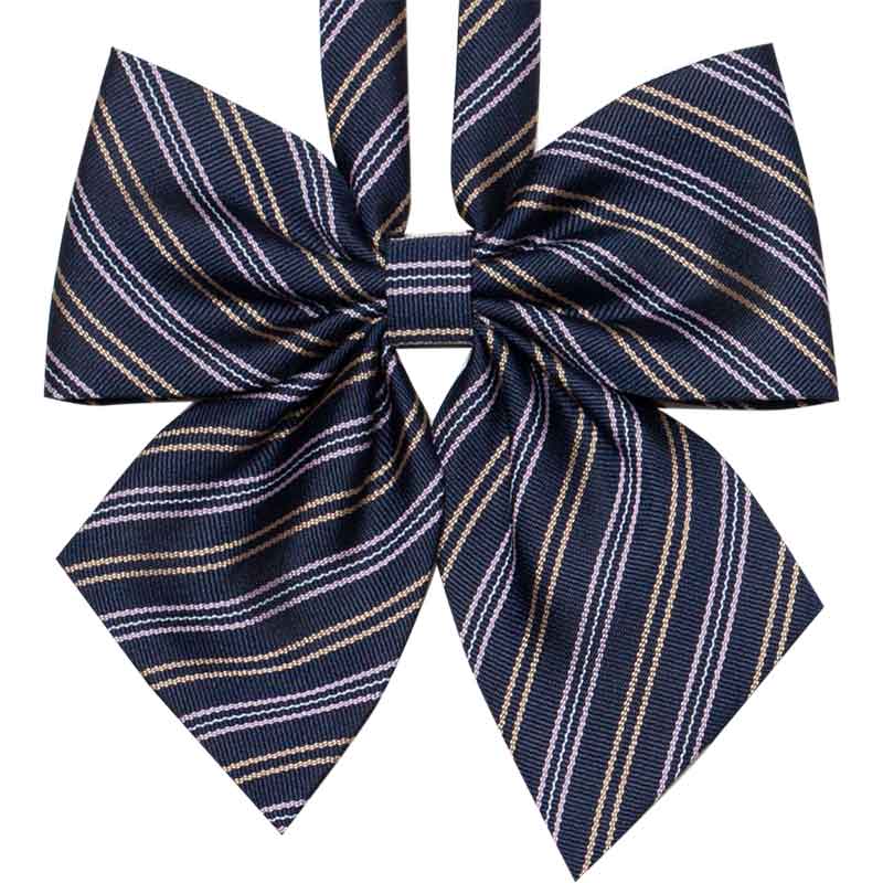 紺ピンクピンストライプリボン Planet Kiss