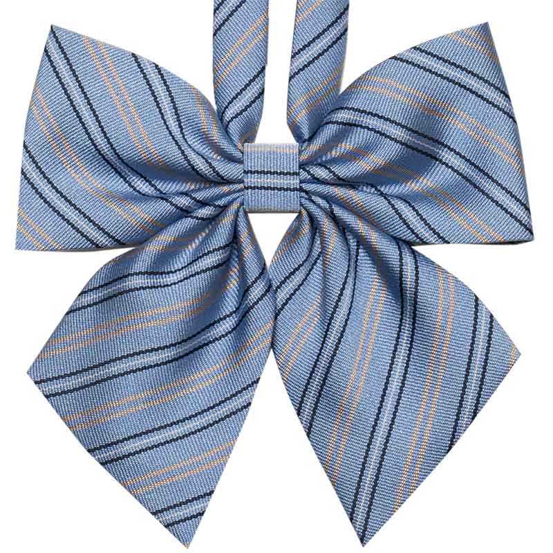 サックスベージュピンストライプリボン River Kiss