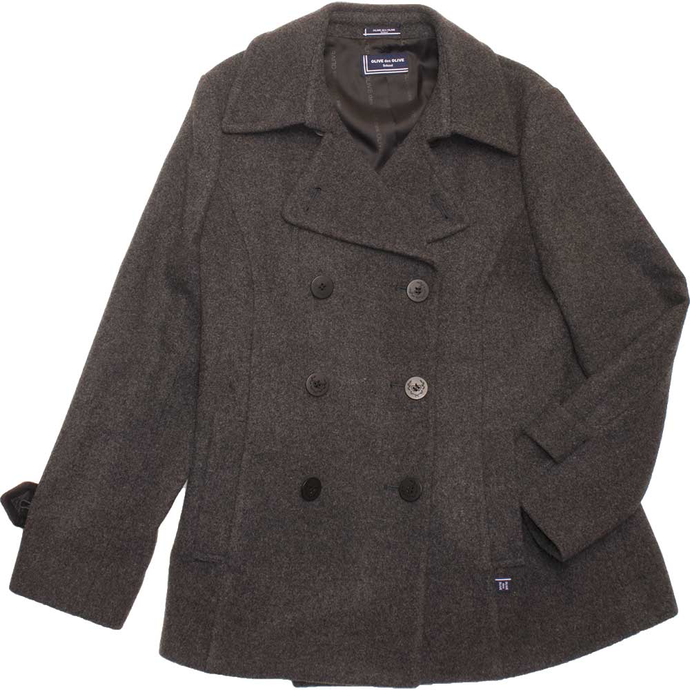 OLIVE des OLIVE 1J90006-08　女子ピーコート（チャコールグレー）
