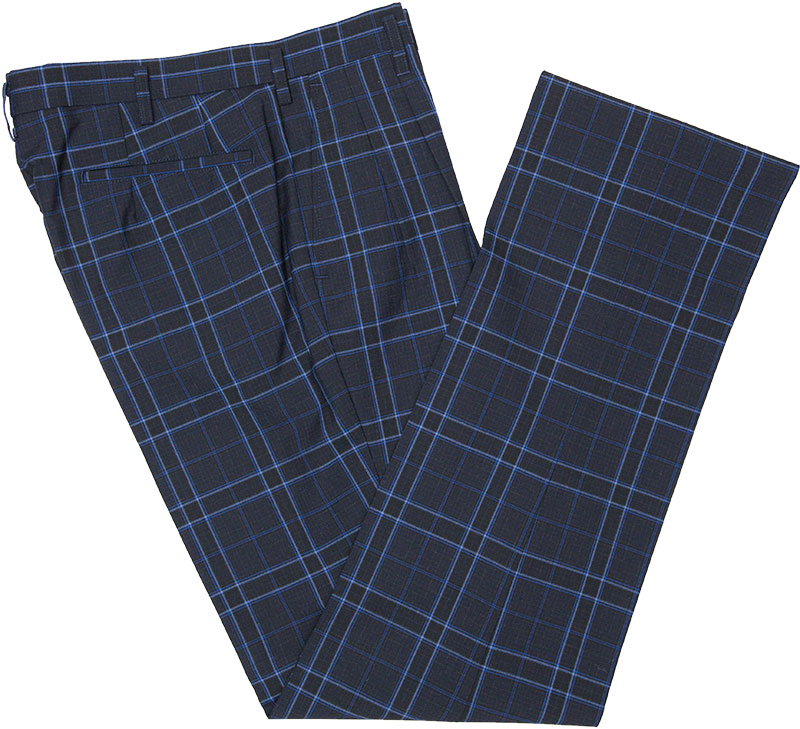 SKRB399S2 ハッとしてブルー ～紺チェック夏用スラックス