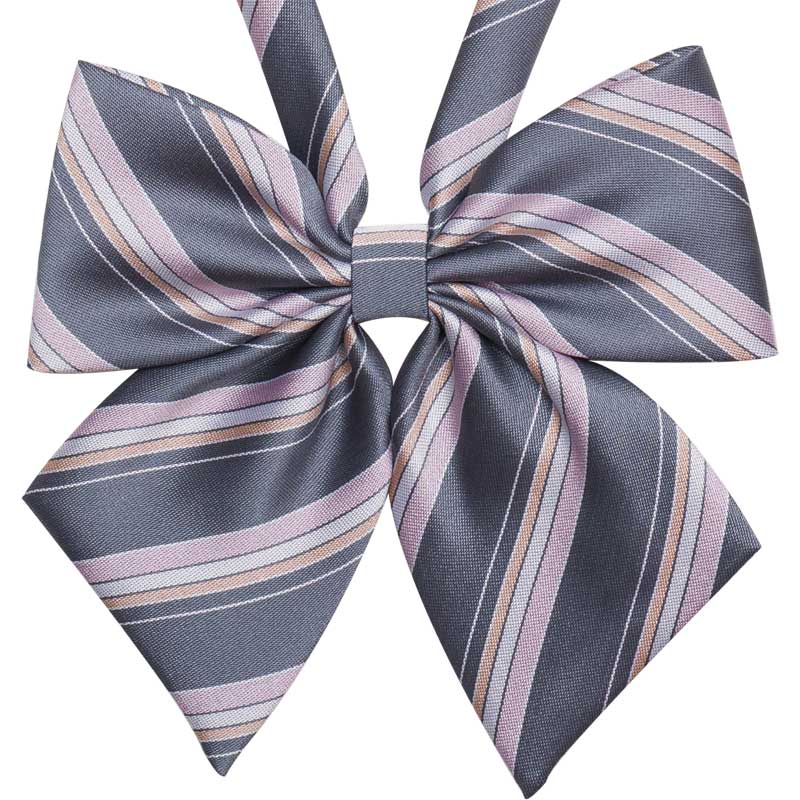 グレーピンクベージュストライプリボン Sunlight City