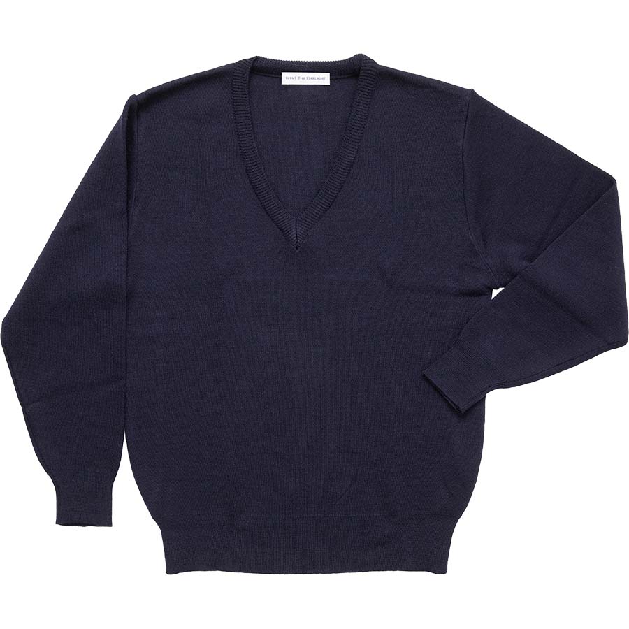 無地ウール混セーター（紺）