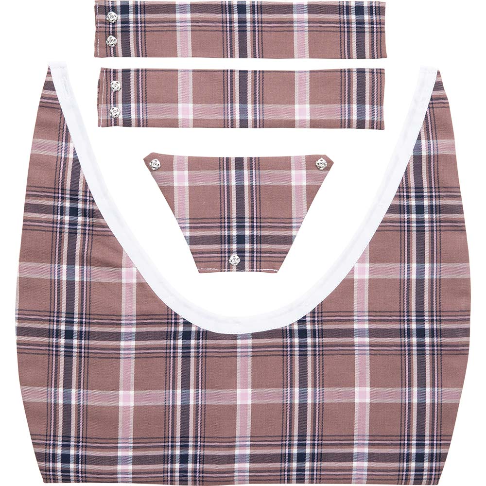 RISA NEPTUNE ～ 直線浅型 ブラウンピンクチェックえり