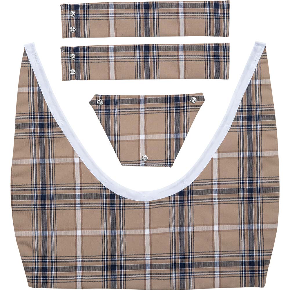 RISA TRITON ～ 直線浅型 ベージュ紺チェックえり