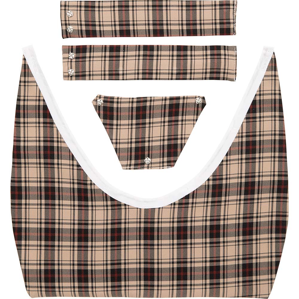 RISA ORION ～ 直線浅型 ベージュえんじチェックえり