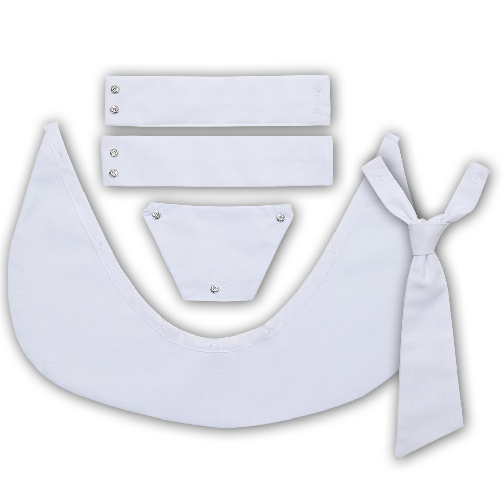 Mellow Pledge / Gentle ～RISA + THE STARLIGHTオリジナルセーラー服用無地浅型丸えり（白）【タイ付き】