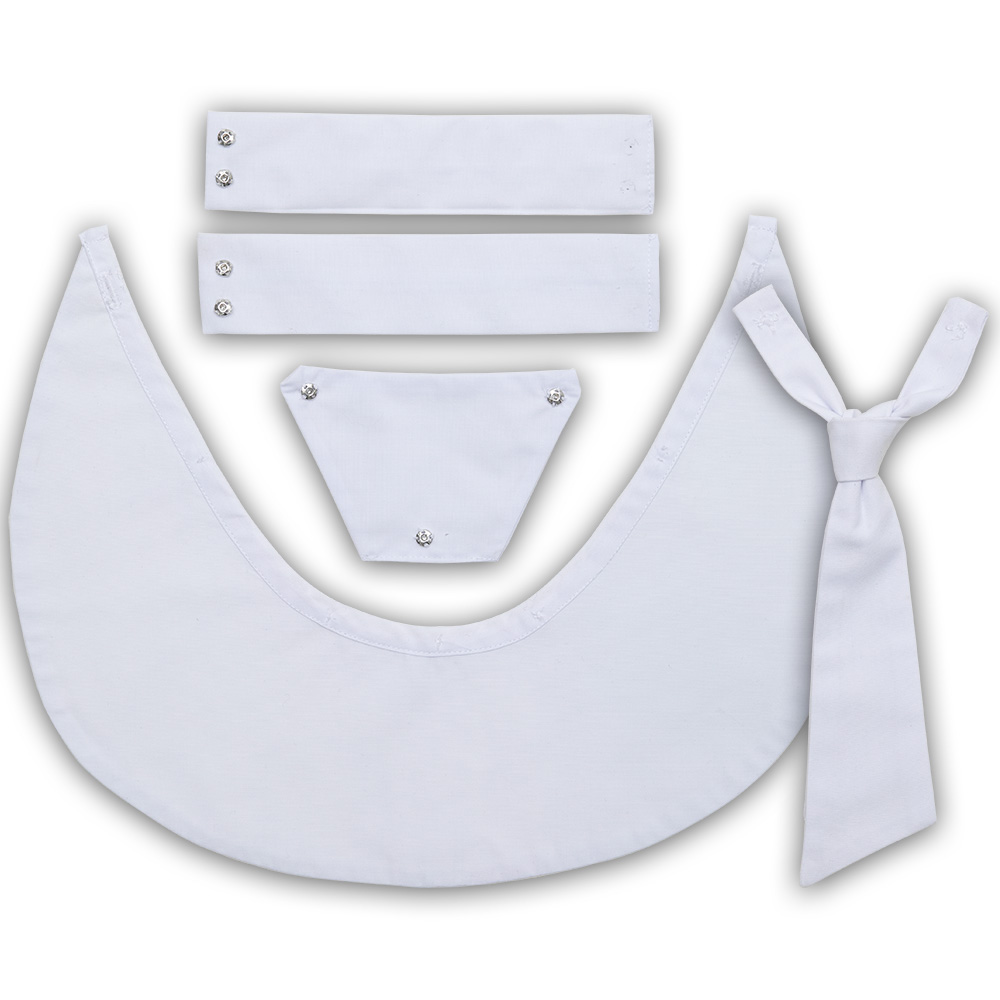 Mellow Elegance / Gentle ～RISA + THE STARLIGHTオリジナルセーラー服用無地深型丸えり（白）【タイ付き】