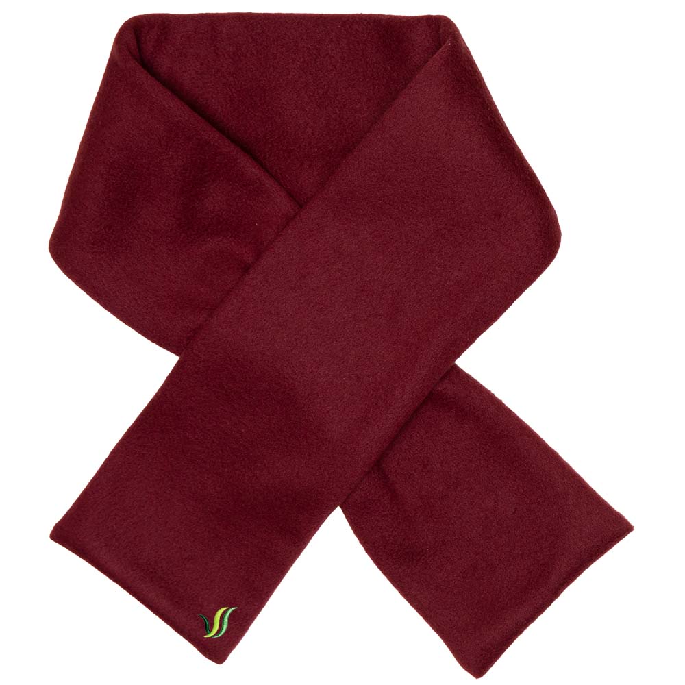 校章ロゴ入りフリースマフラー（えんじ）