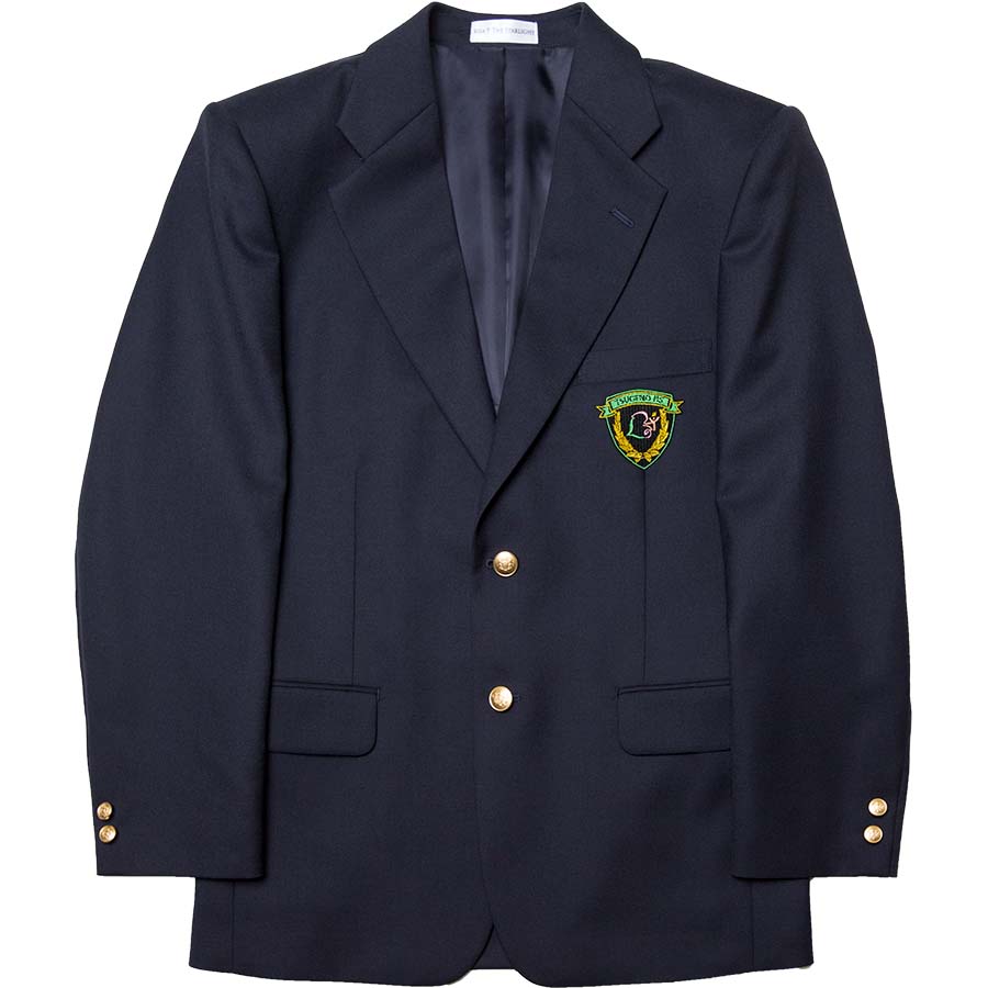 黄柳野高等学校男子用紺ブレザー（ウール40%丸洗い対応）（TGN）