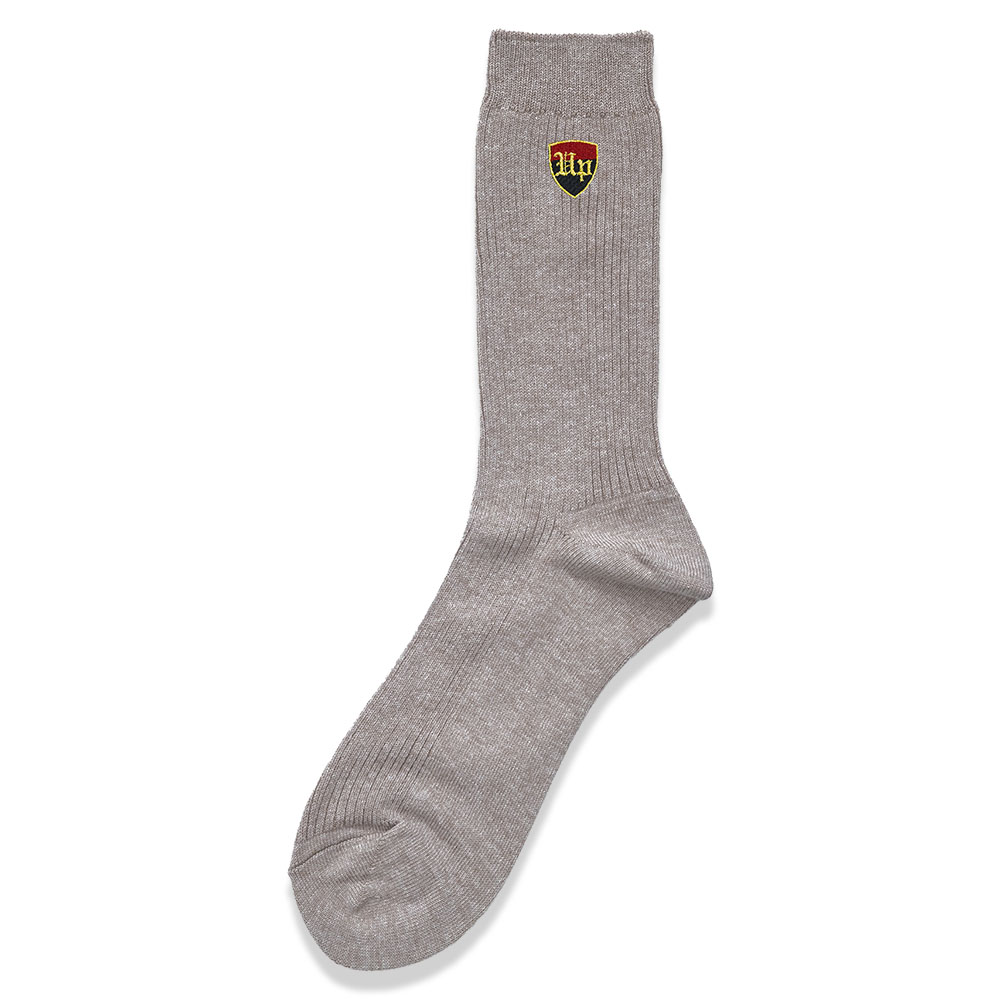 アップ高等学院 校章刺繍入り男女兼用ソックス　ベージュ