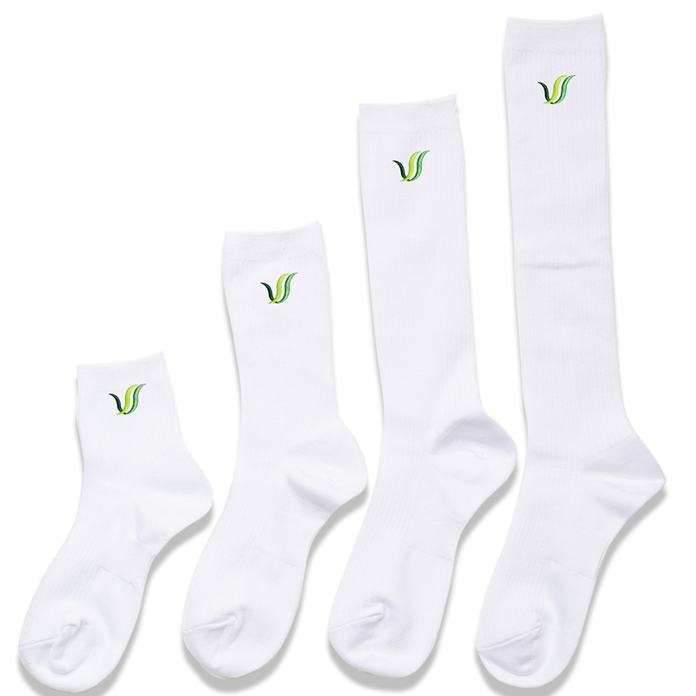 豊翔高等学院 校章刺繍入りスクールソックス白