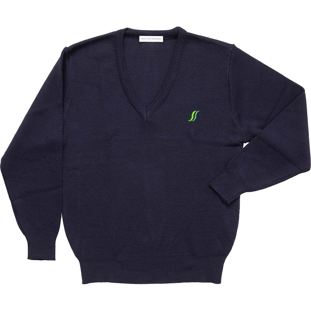 豊翔高等学院 ロゴ入りウール混セーター（紺）