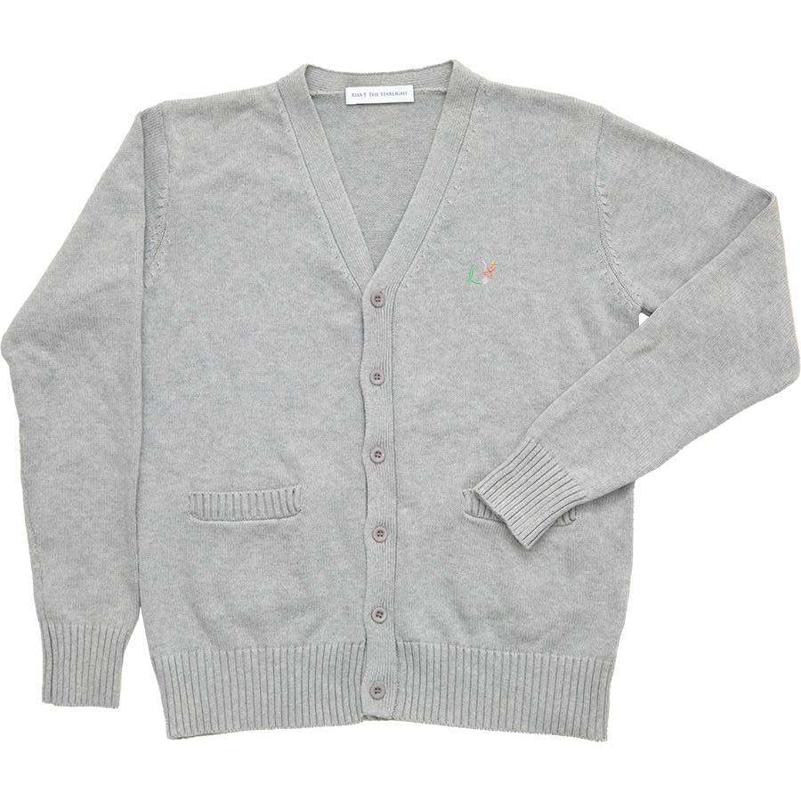 つげの高等学校ロゴ入り綿カーディガン（グレー）