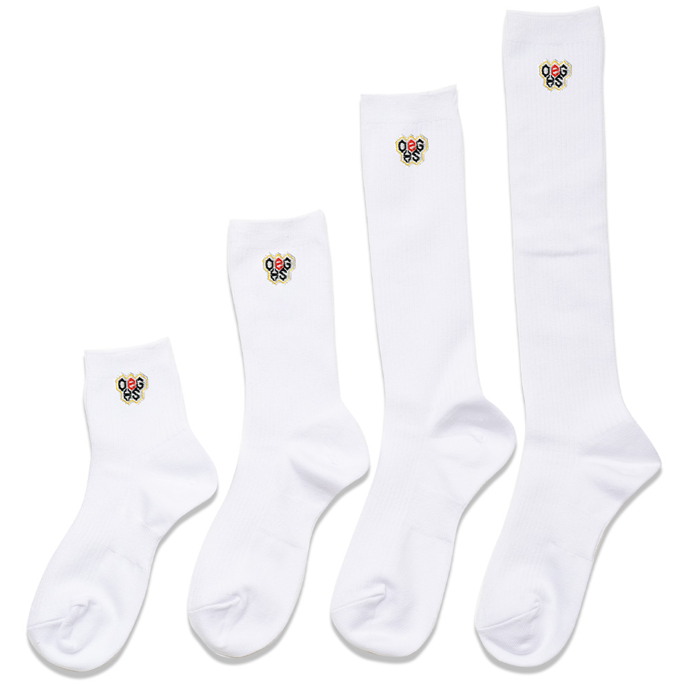 大阪eゲームズ高等学院 校章刺繍入りスクールソックス白
