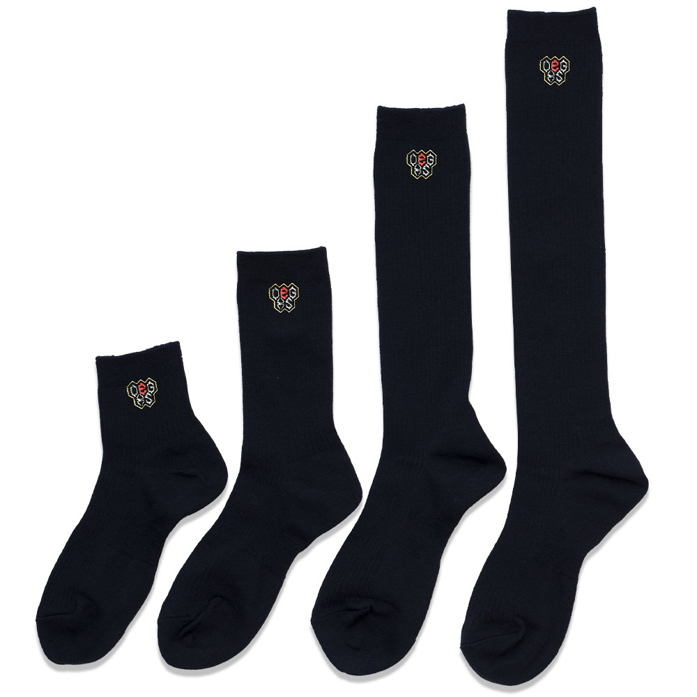 大阪eゲームズ高等学院 校章刺繍入りスクールソックス紺