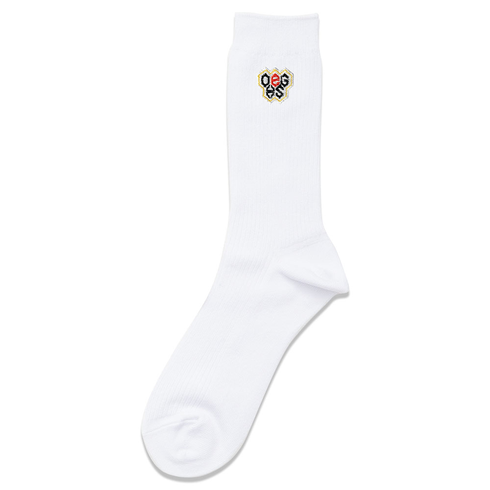 大阪eゲームズ高等学院 校章刺繍入り男女兼用ソックス　白