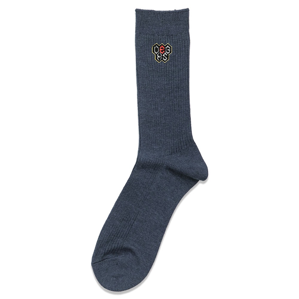 大阪eゲームズ高等学院 校章刺繍入り男女兼用ソックス　チャコールグレー