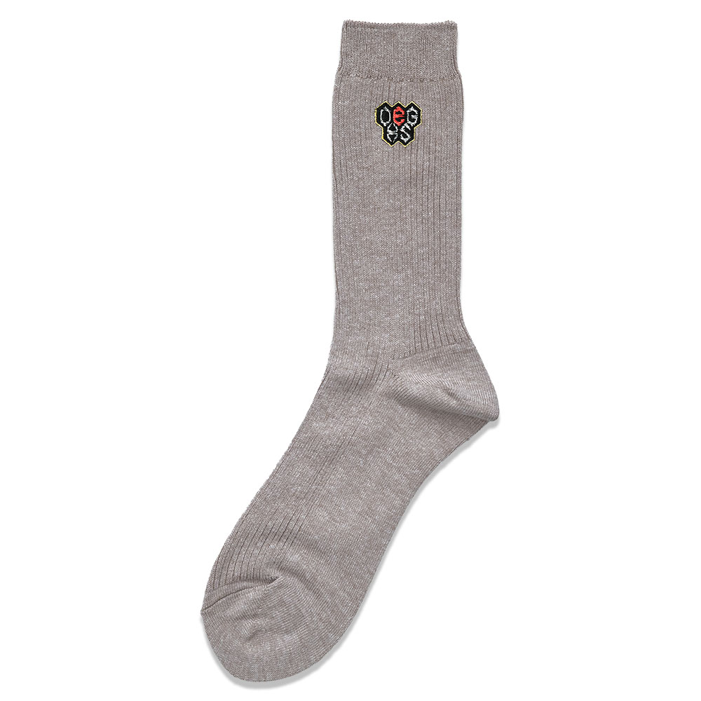 大阪eゲームズ高等学院 校章刺繍入り男女兼用ソックス　ベージュ