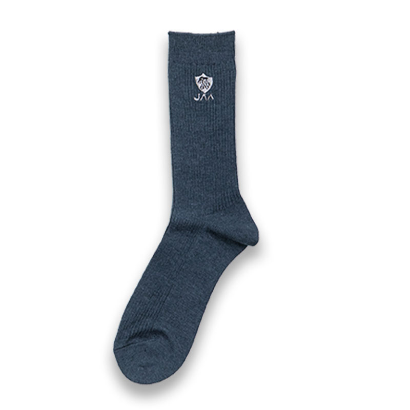 日本航空高校 校章刺繍入り男女兼用ソックス　チャコールグレー
