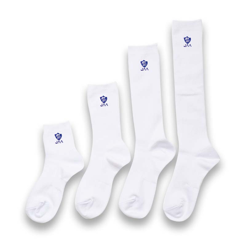 日本航空高校 校章刺繍入りスクールソックス白